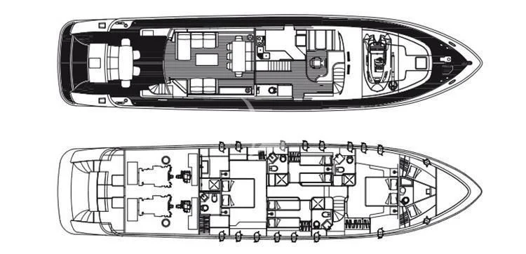 diagram, engineering drawing aboard POBEDY I Yacht for Sale