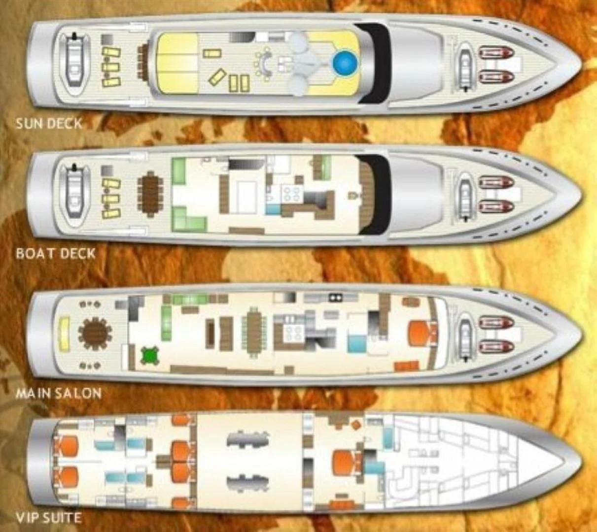 diagram aboard SHENANDOAH Yacht for Sale