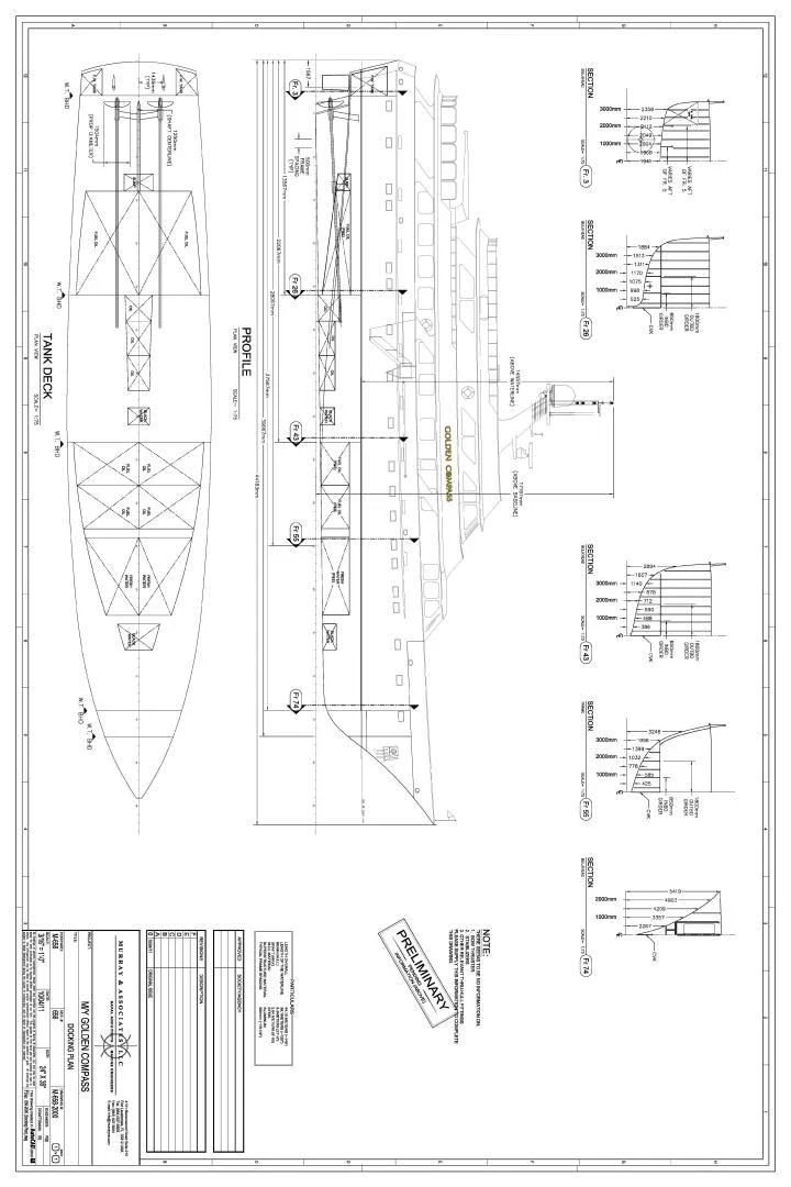 diagram, engineering drawing aboard SHENANDOAH Yacht for Sale