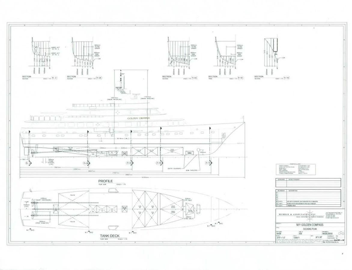 diagram, engineering drawing aboard SHENANDOAH Yacht for Sale