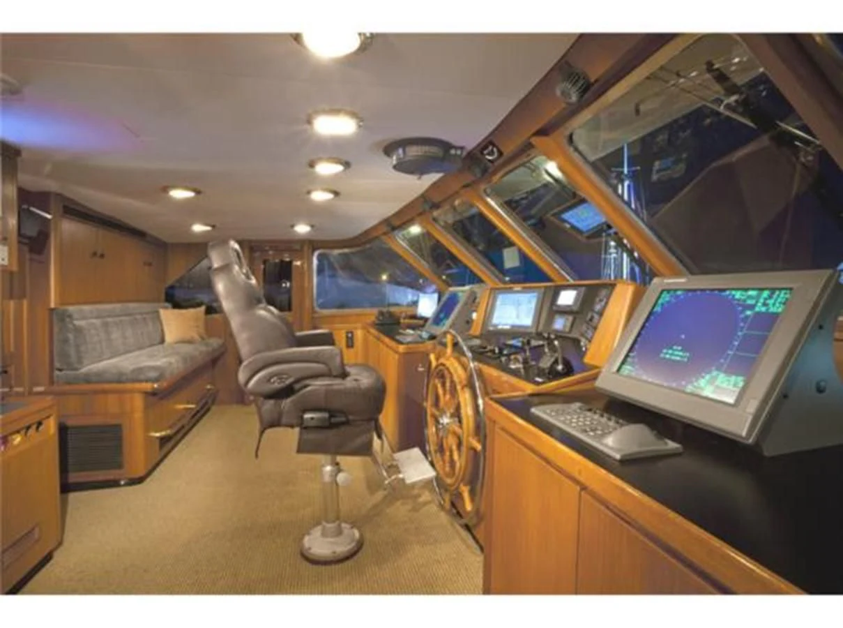 a room with a desk and a computer aboard SHENANDOAH Yacht for Sale