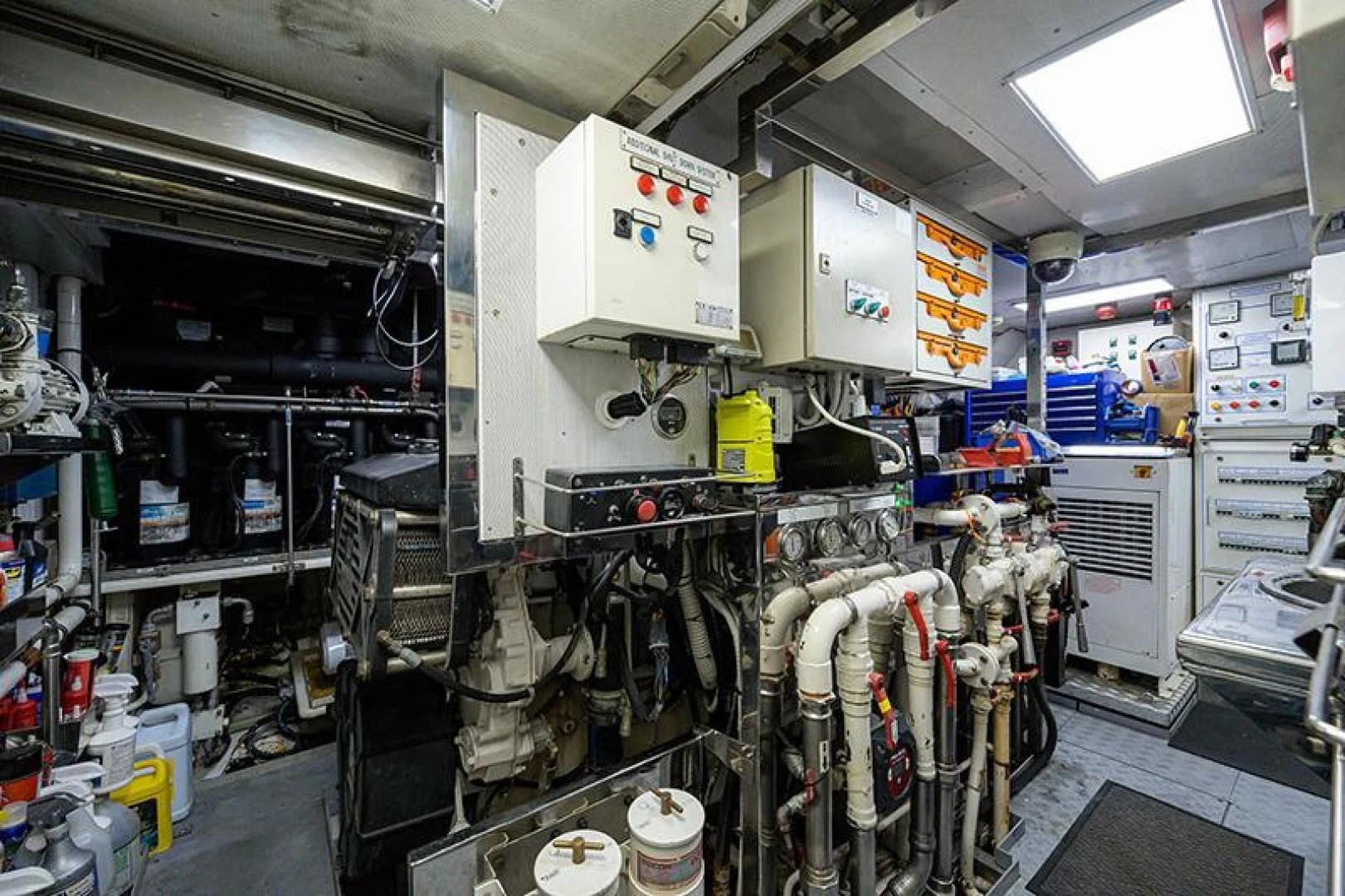 a room with machinery aboard ARTEMIS Yacht for Sale