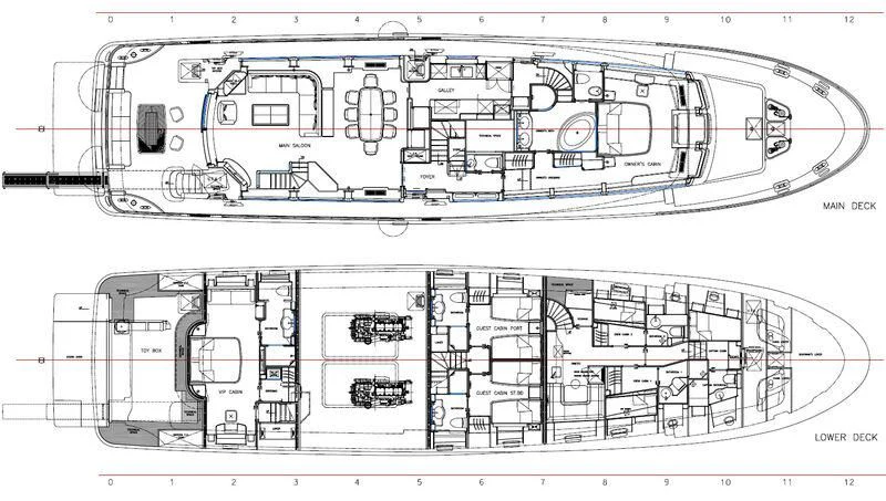 diagram, engineering drawing aboard ARTEMIS Yacht for Sale