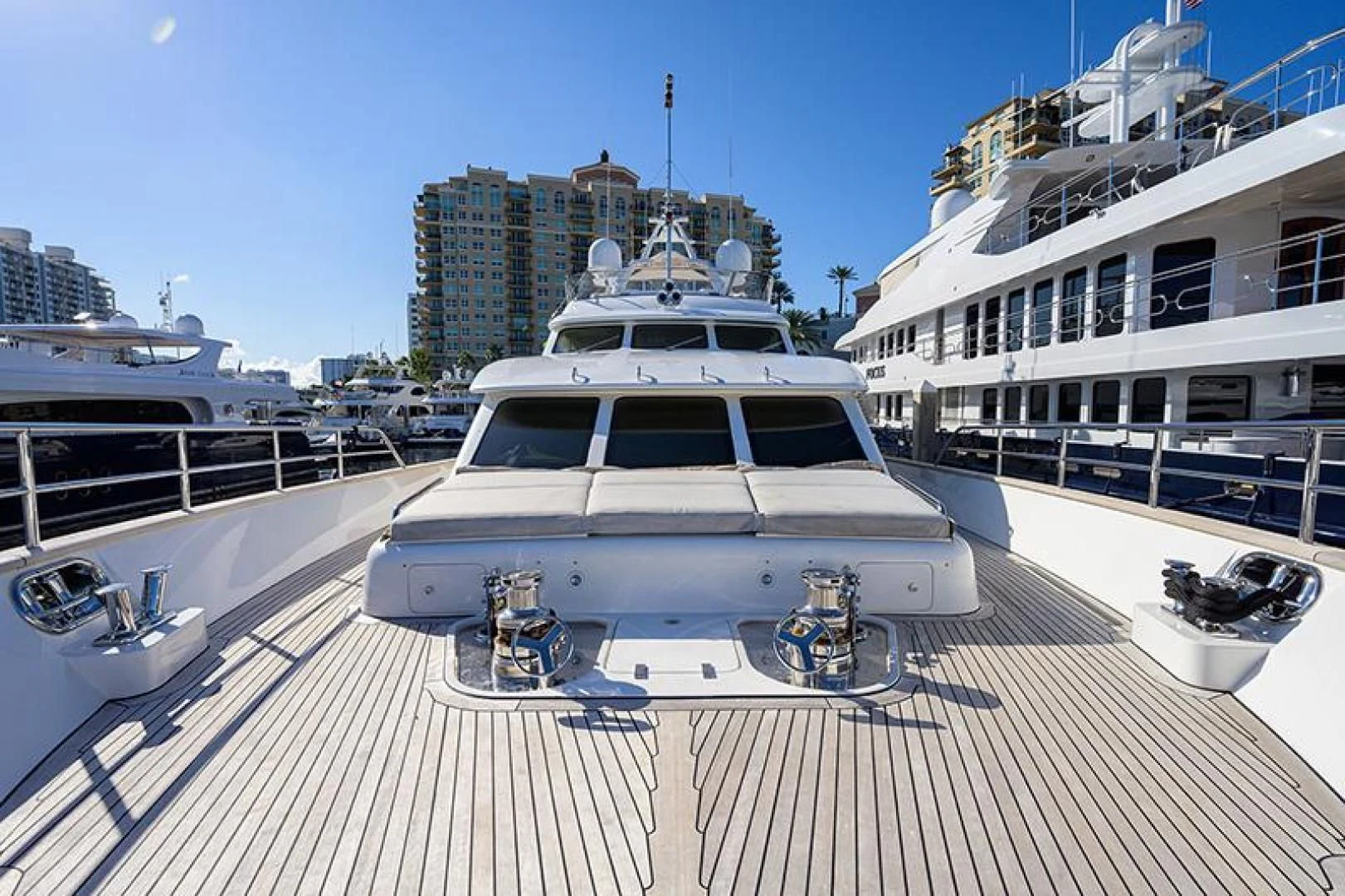 a boat on a deck aboard ARTEMIS Yacht for Sale