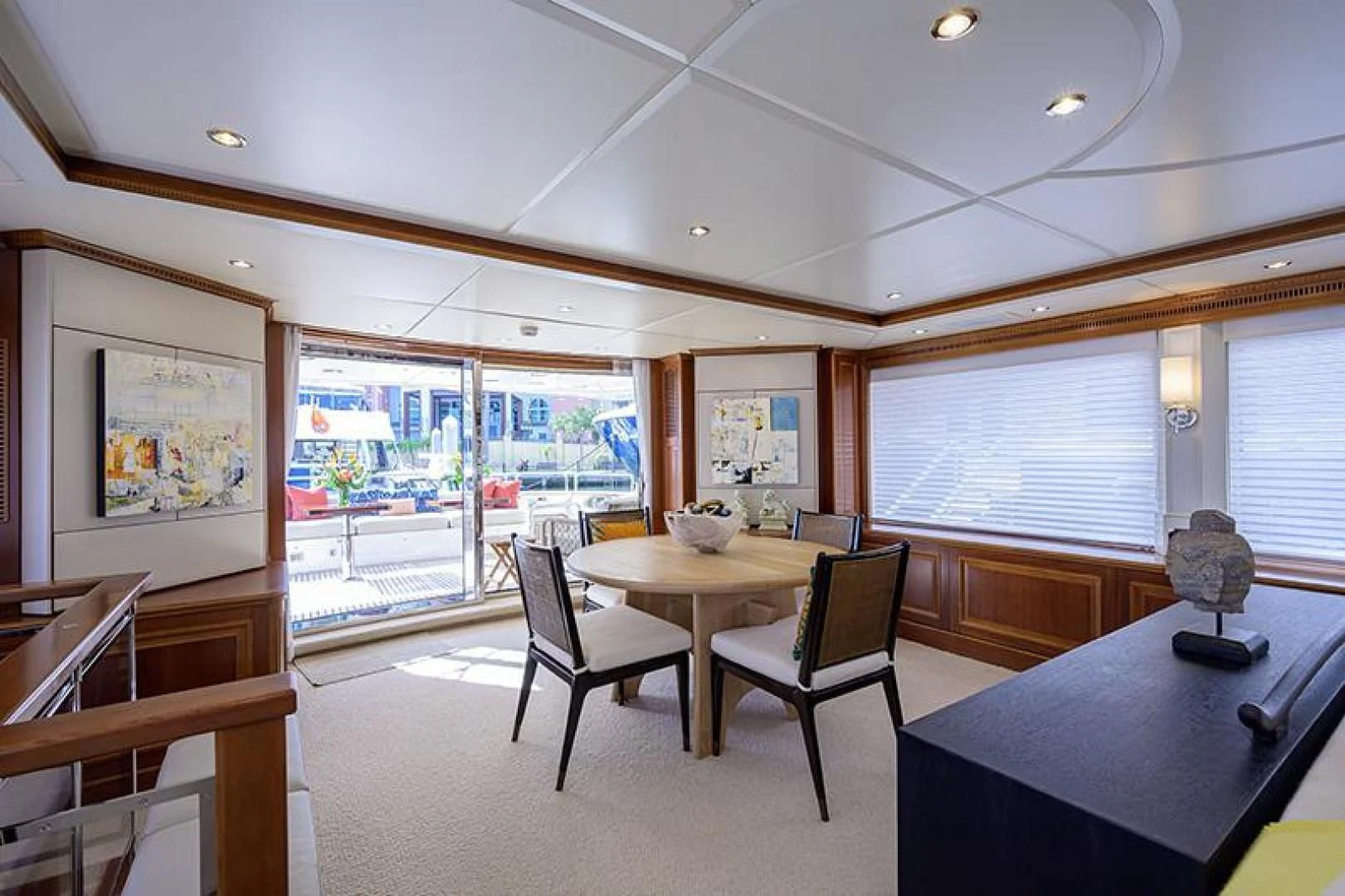 a room with a table and chairs aboard ARTEMIS Yacht for Sale