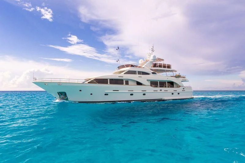 a white boat in the water aboard ARTEMIS Yacht for Sale
