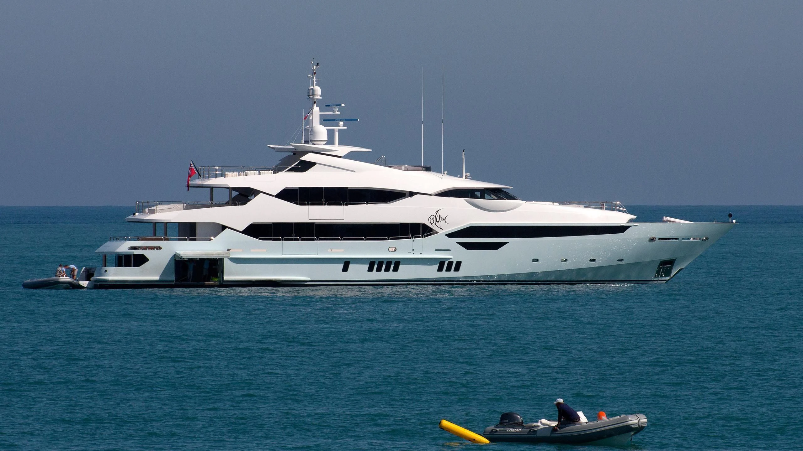 a large white yacht aboard ARADOS Yacht for Charter