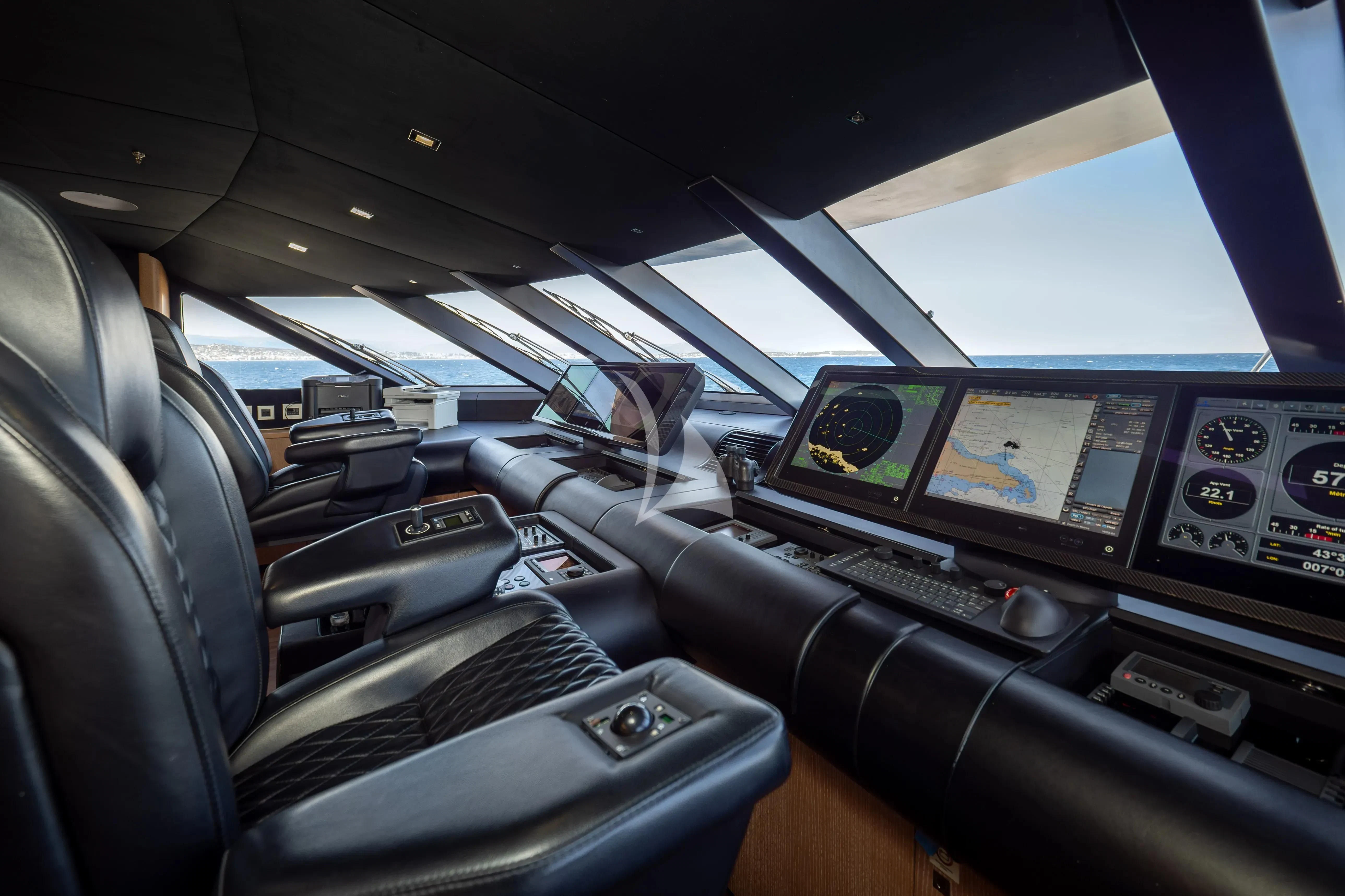 inside of a car aboard ARADOS Yacht for Charter