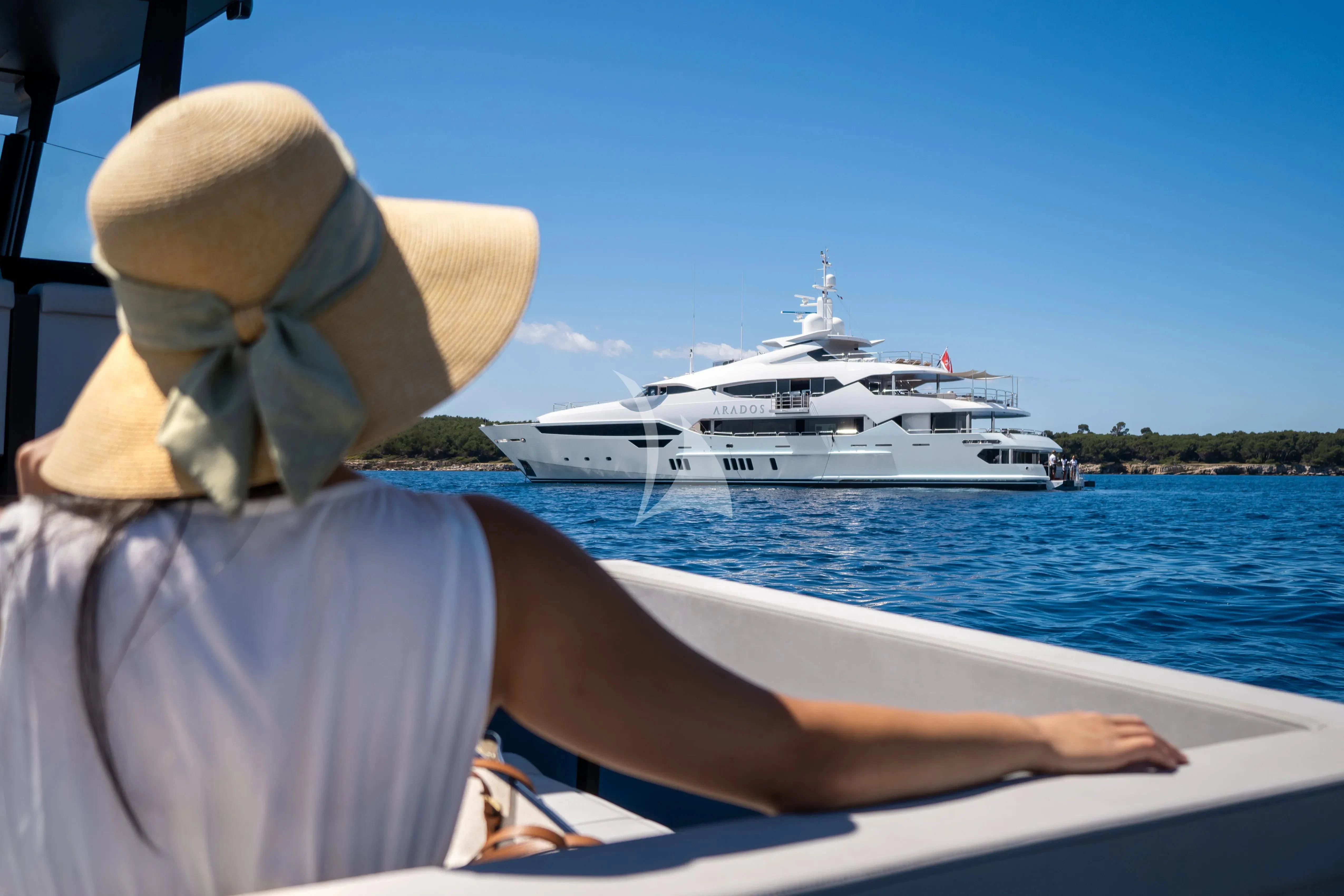 a person on a boat aboard ARADOS Yacht for Charter