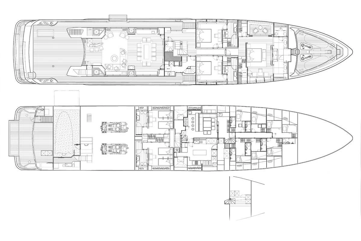 diagram, engineering drawing aboard ARADOS Yacht for Charter