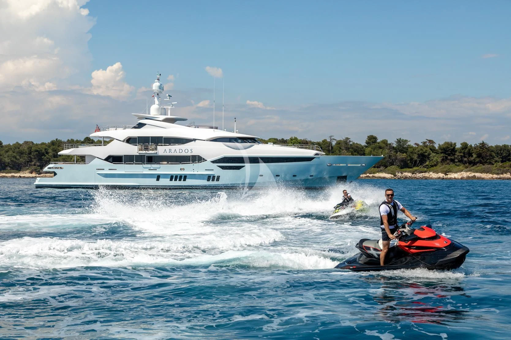 a boat on the water aboard ARADOS Yacht for Charter