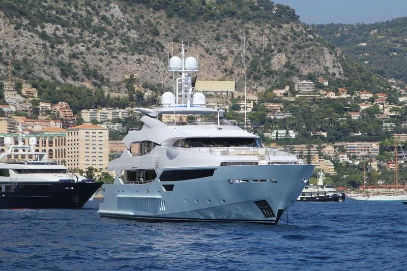 a large white boat in the water aboard ARADOS Yacht for Charter