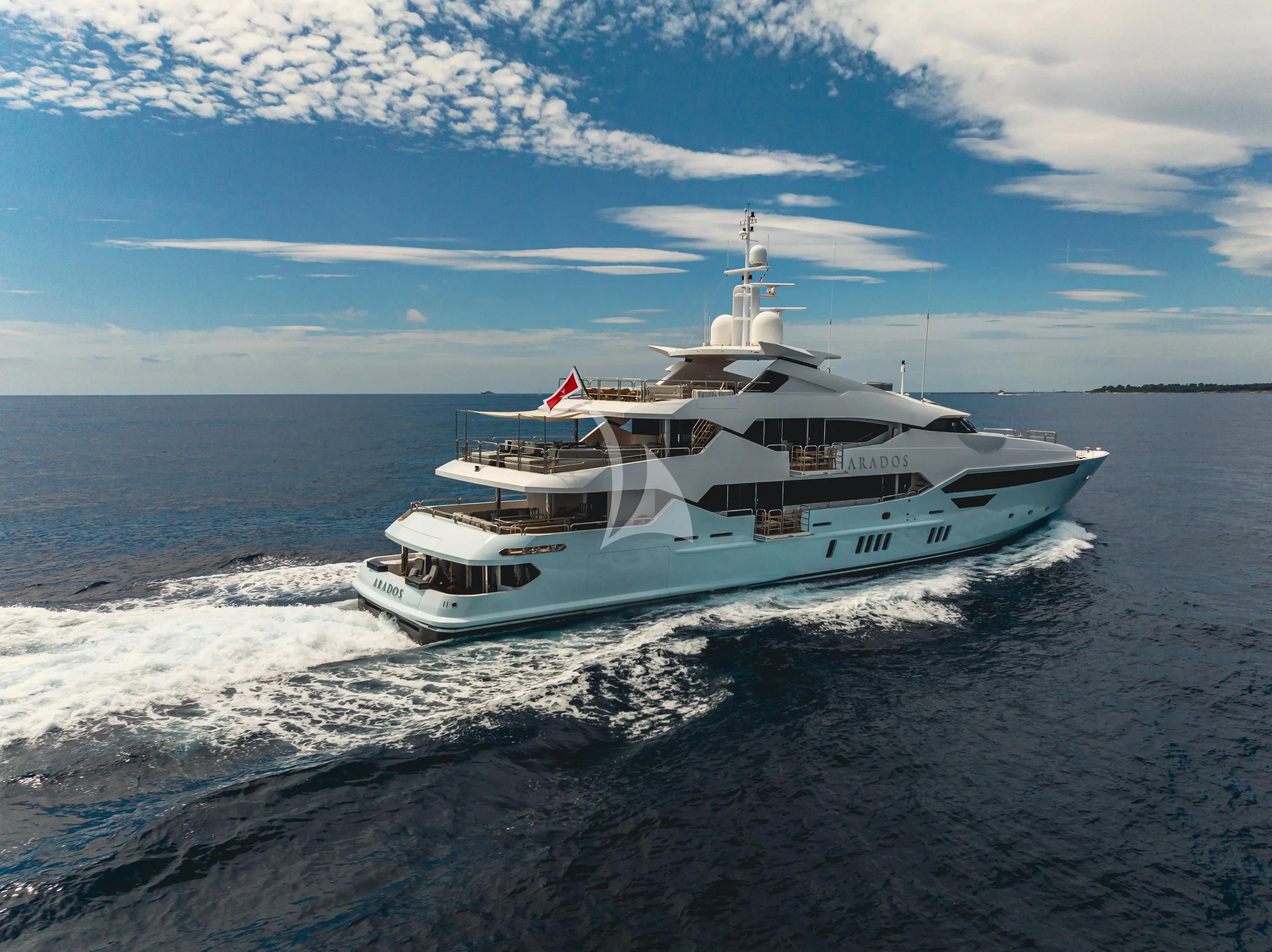 a boat on the beach aboard ARADOS Yacht for Charter