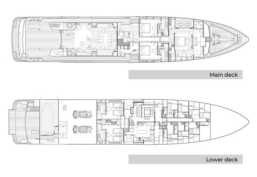 diagram, engineering drawing aboard ARADOS Yacht for Charter