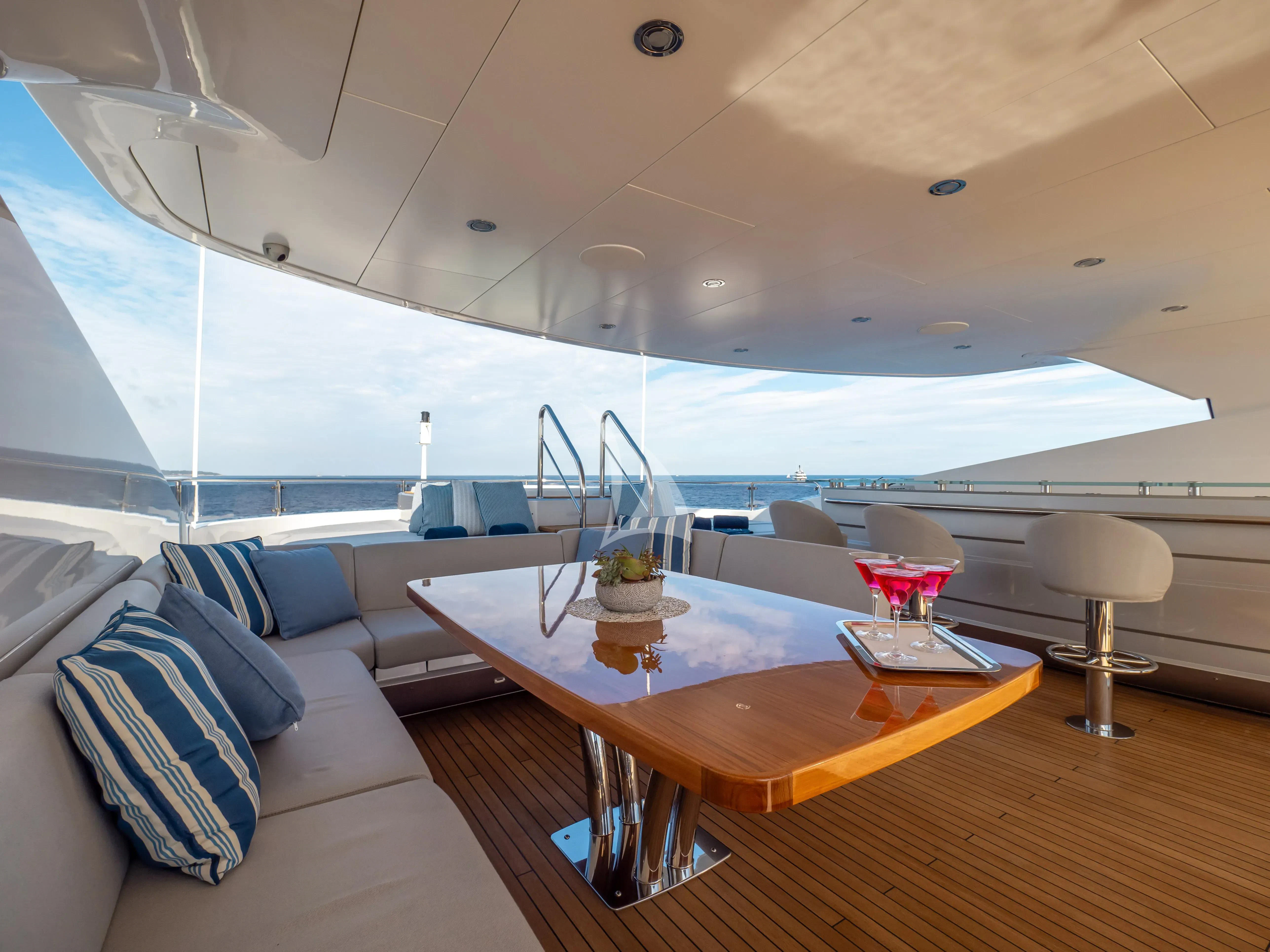 inside of a yacht aboard ARADOS Yacht for Charter