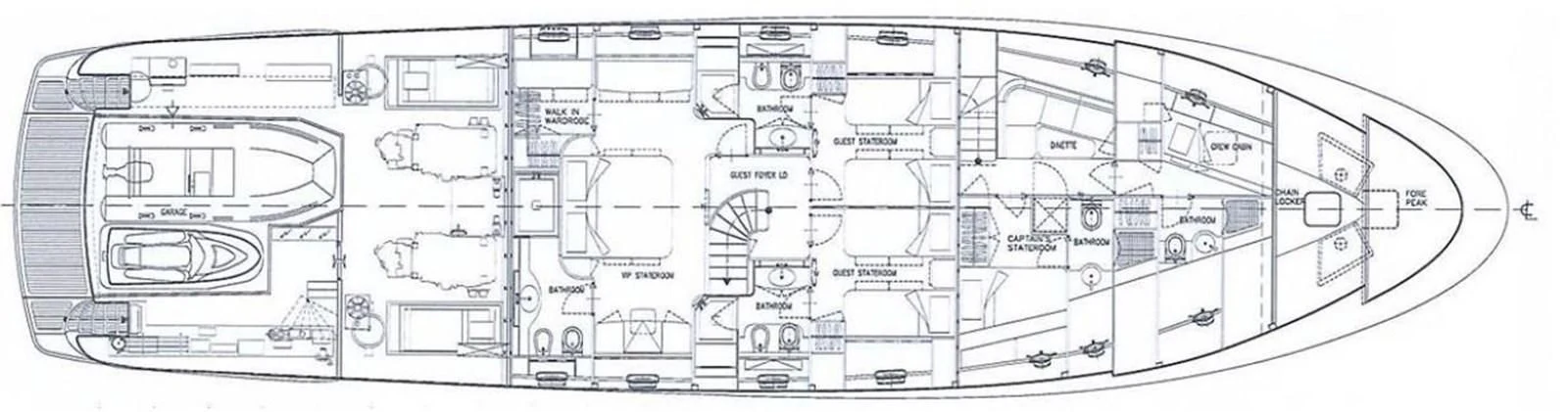 diagram, engineering drawing aboard 2011 SANLORENZO SD92 FLYBRIDGE Yacht for Sale