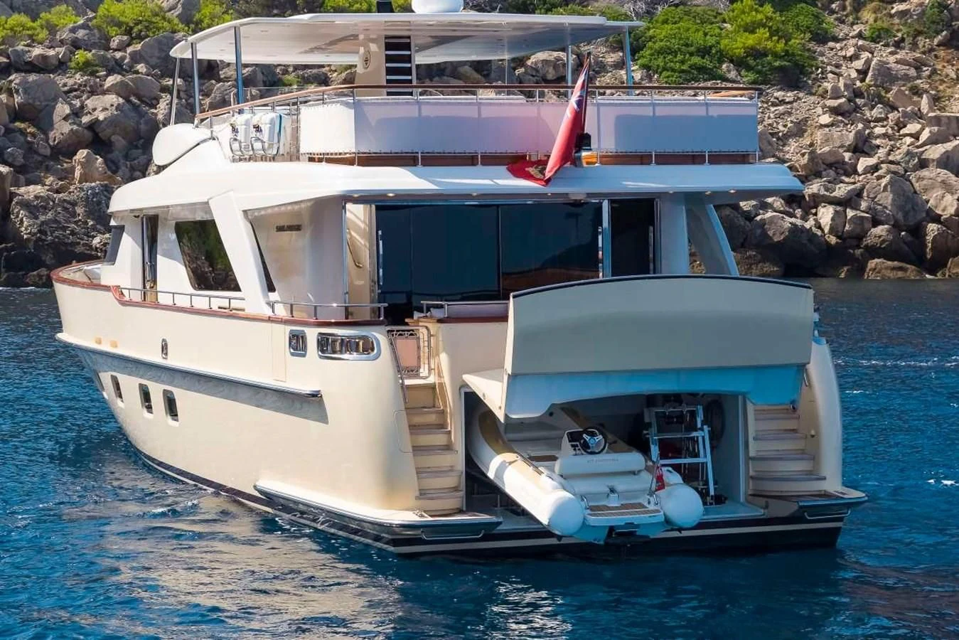 a boat on the water aboard 2011 SANLORENZO SD92 FLYBRIDGE Yacht for Sale