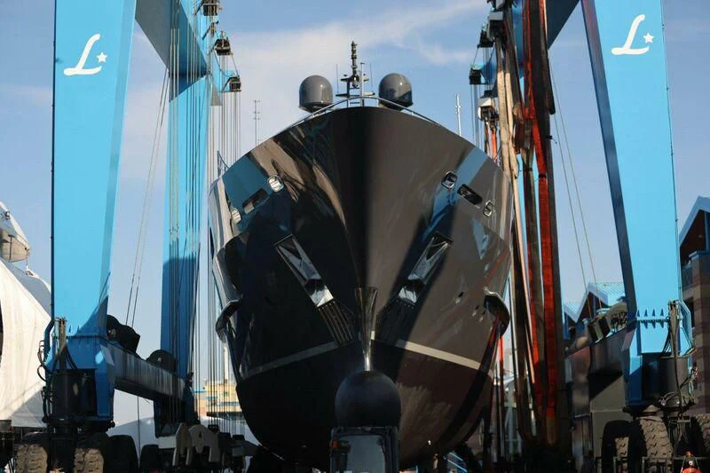 a large metal object with a metal frame on it aboard SOFIA 3 Yacht for Sale