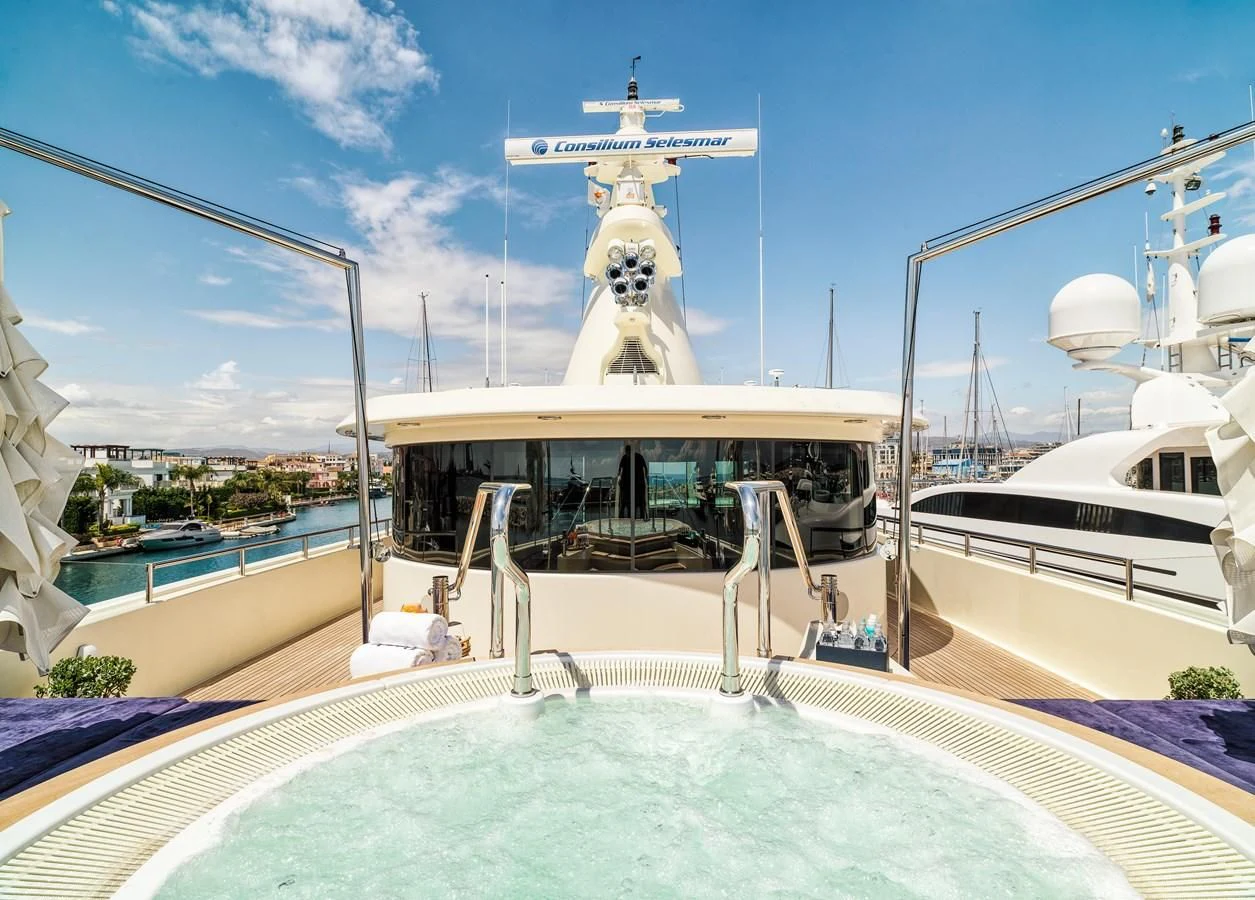 a statue on a boat aboard BEOL Yacht for Sale