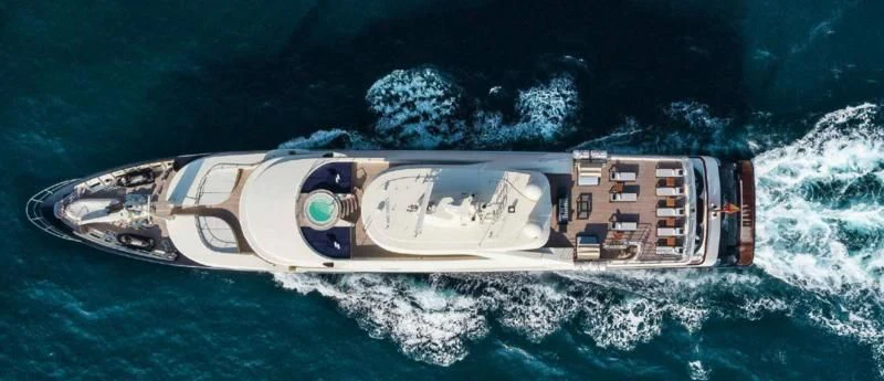 a space ship in the water aboard BEOL Yacht for Sale