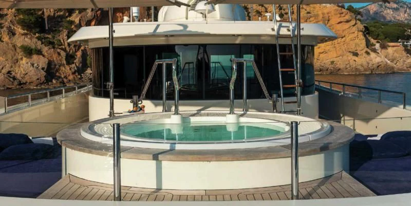 a swimming pool in a house aboard BEOL Yacht for Sale
