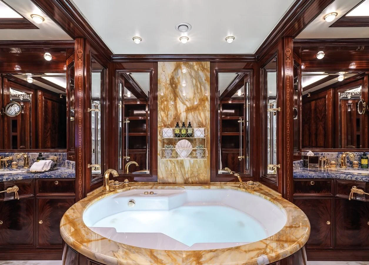 a bathroom with a large sink aboard BEOL Yacht for Sale