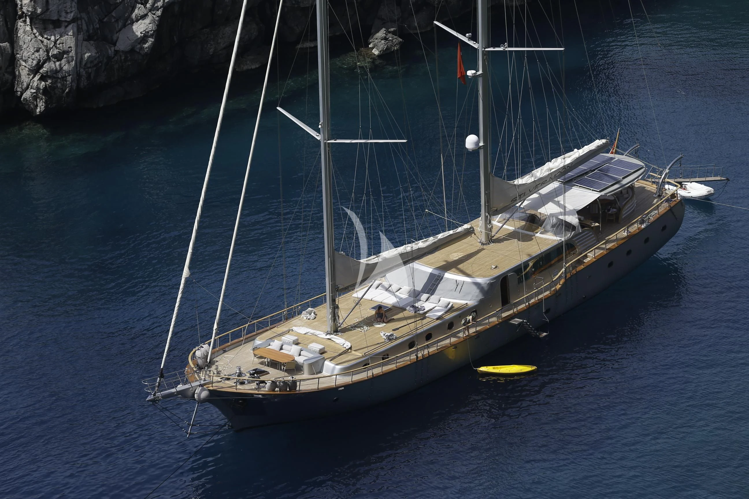 a boat on the water aboard SILVER MOON Yacht for Sale