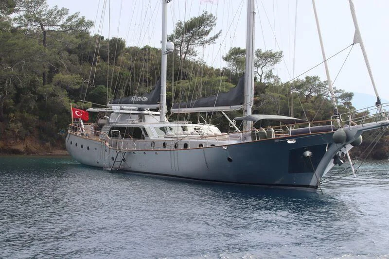 a boat on the water aboard SILVER MOON Yacht for Sale