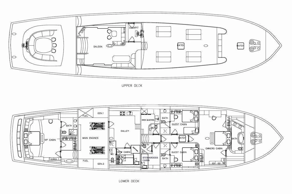 diagram aboard SILVER MOON Yacht for Sale