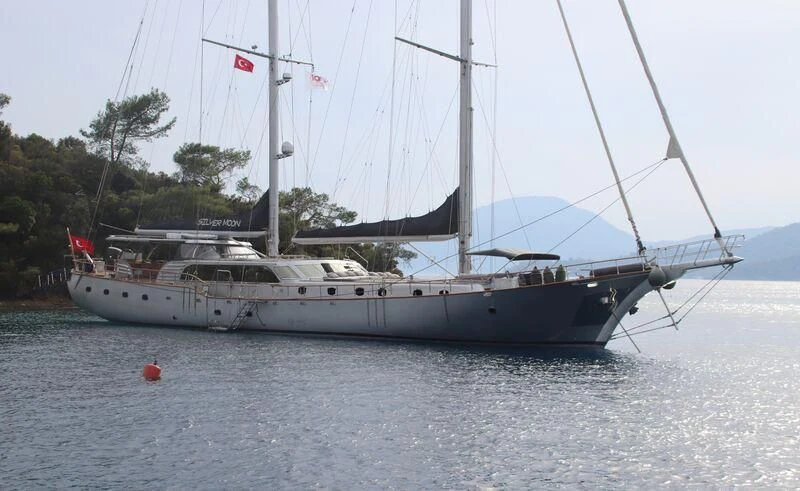 a boat on the water aboard SILVER MOON Yacht for Sale