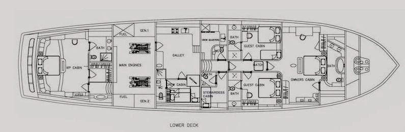 diagram, engineering drawing aboard SILVER MOON Yacht for Sale