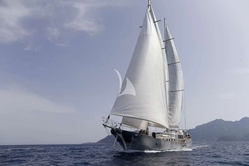 a sailboat on the water aboard SILVER MOON Yacht for Sale