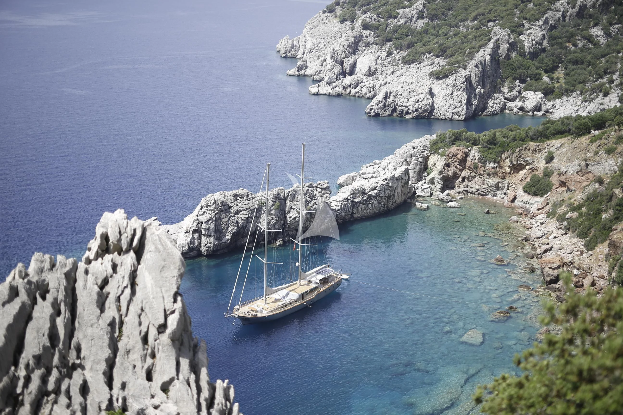 a boat on the water aboard SILVER MOON Yacht for Sale