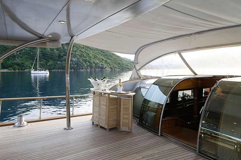 a boat on a body of water aboard SILVER MOON Yacht for Sale