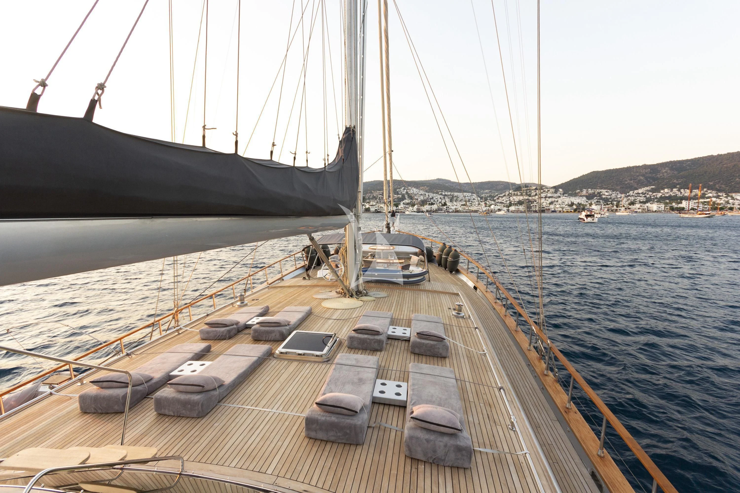 a boat on the water aboard SILVER MOON Yacht for Sale