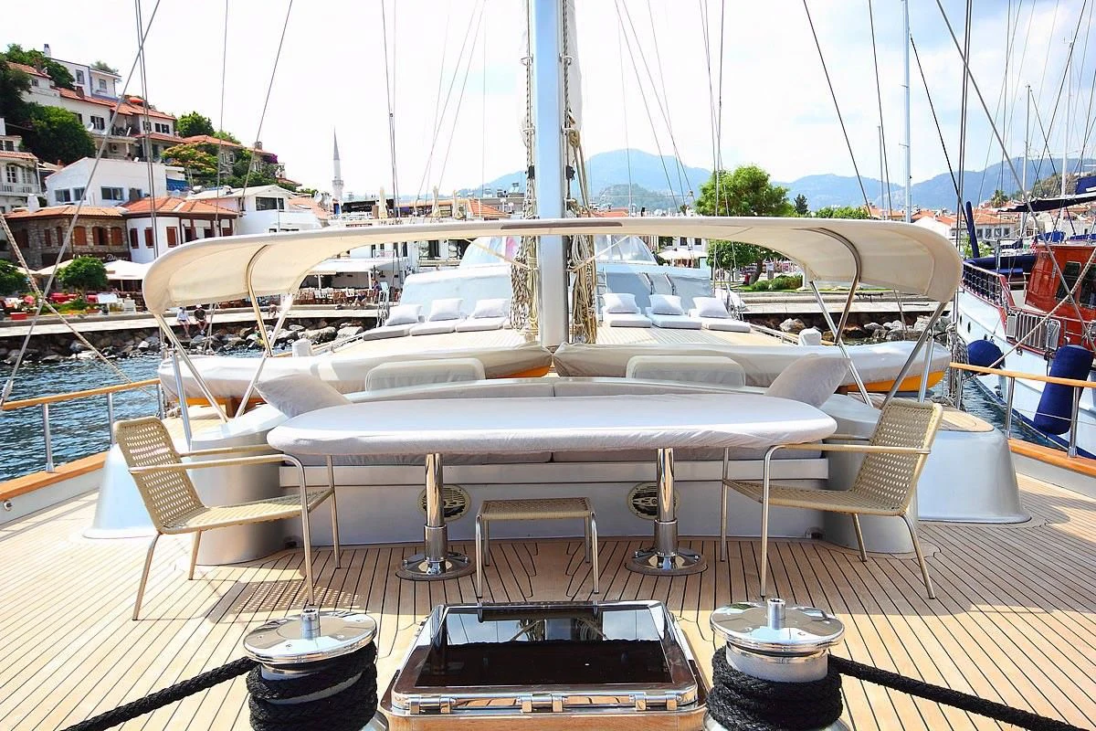 a boat on the water aboard SILVER MOON Yacht for Sale