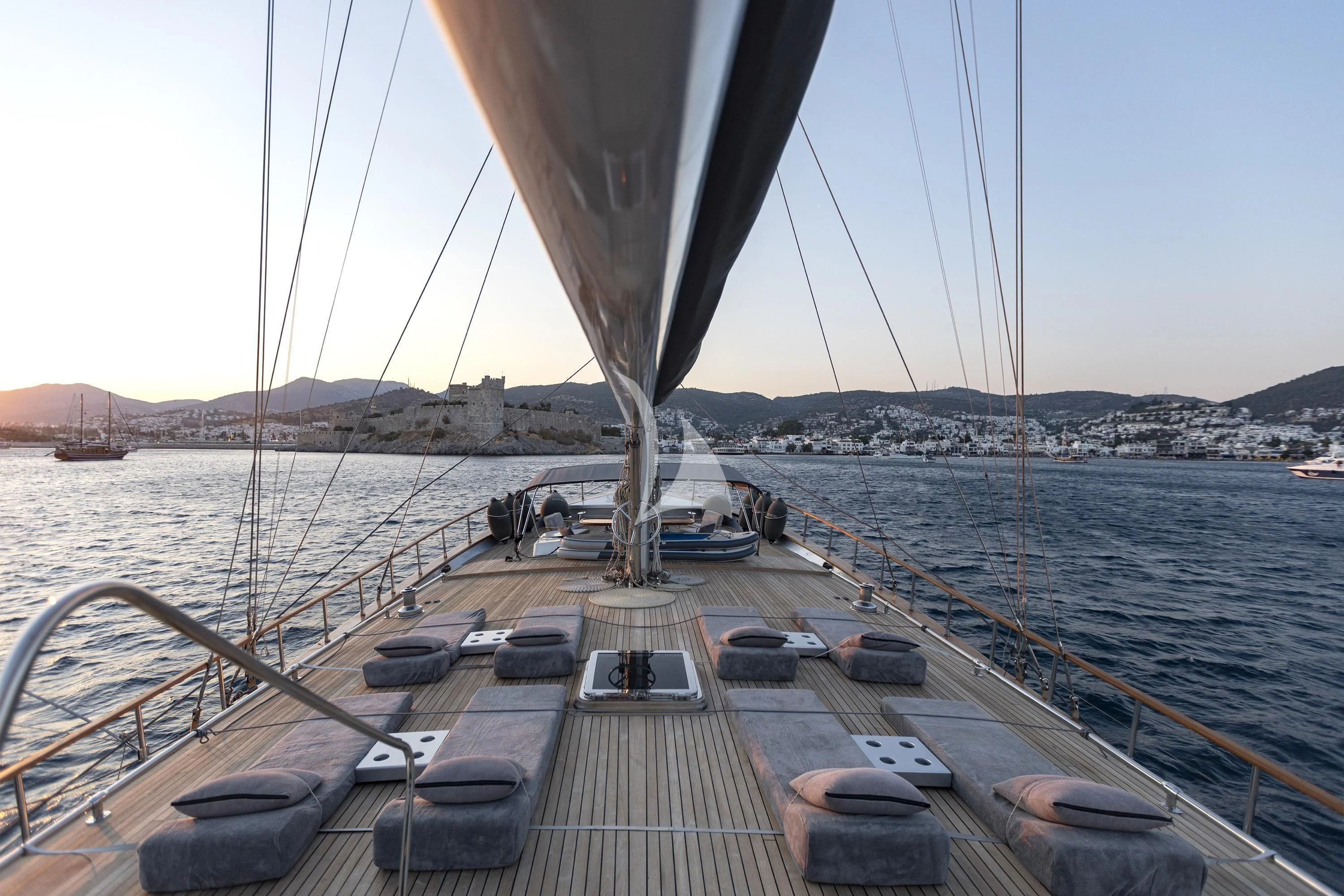 a boat on the water aboard SILVER MOON Yacht for Sale