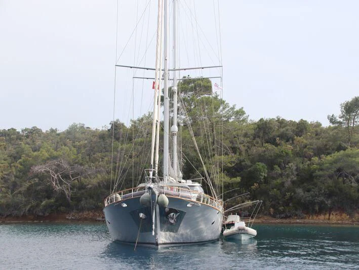 a sailboat in the water aboard SILVER MOON Yacht for Sale