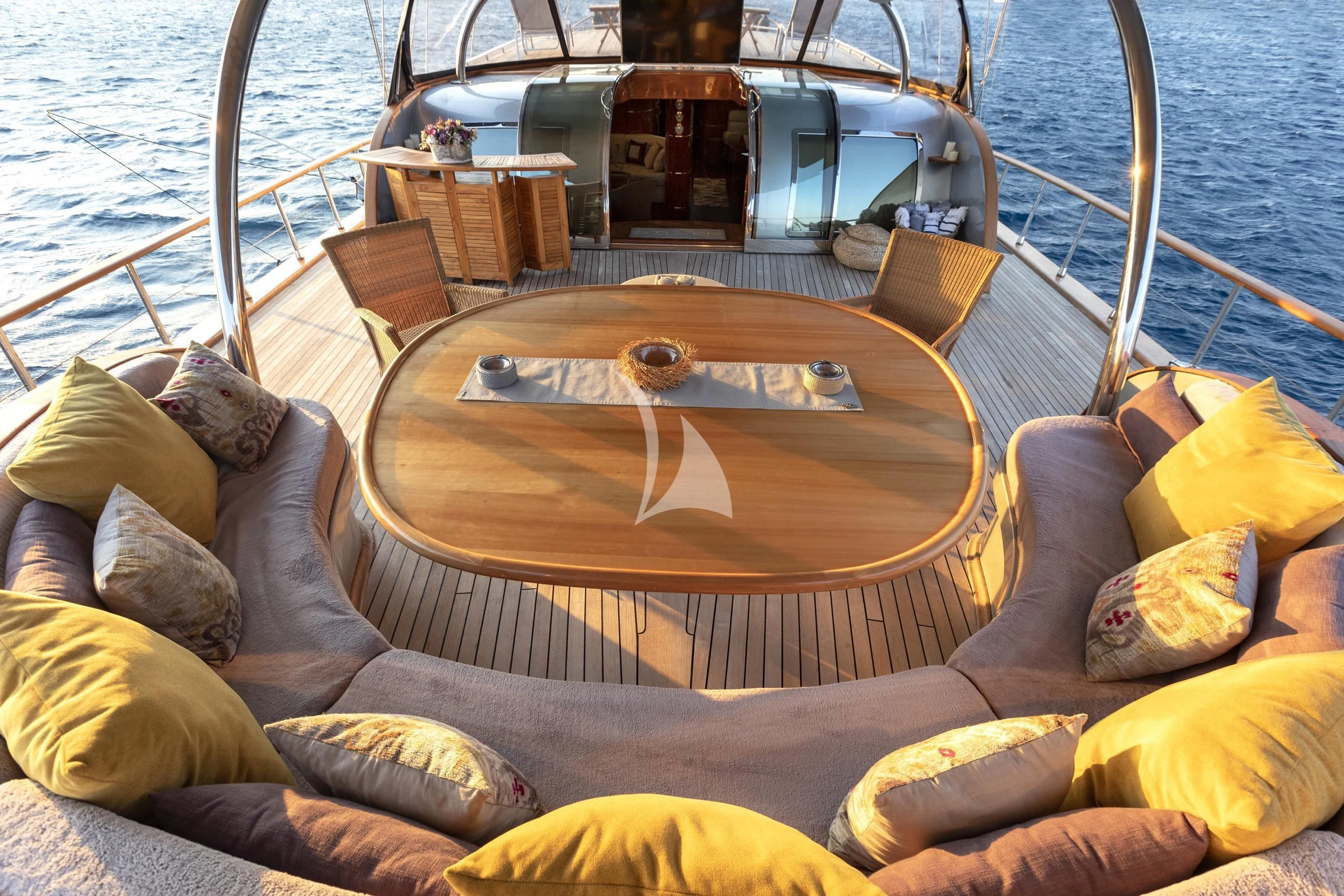 a boat on a boat aboard SILVER MOON Yacht for Sale