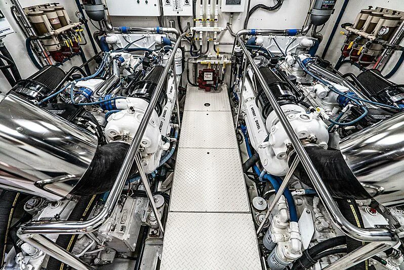 a large group of engine aboard ECHOES Yacht for Sale
