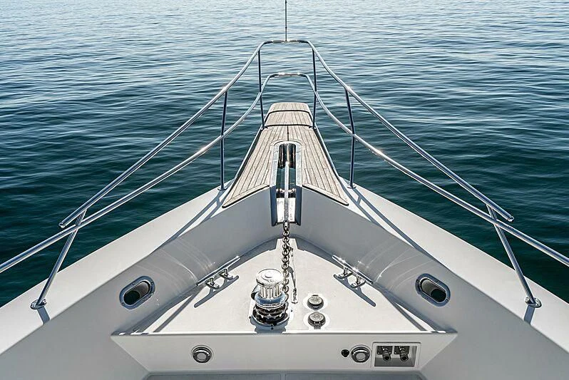 a white boat in the water aboard ECHOES Yacht for Sale