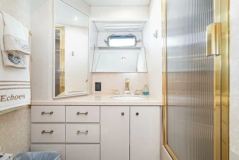 a small white kitchen aboard ECHOES Yacht for Sale