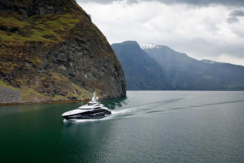 a boat sailing on a lake aboard JULIA Yacht for Sale