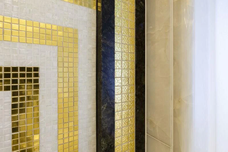 a group of yellow and black tiles aboard JULIA Yacht for Sale