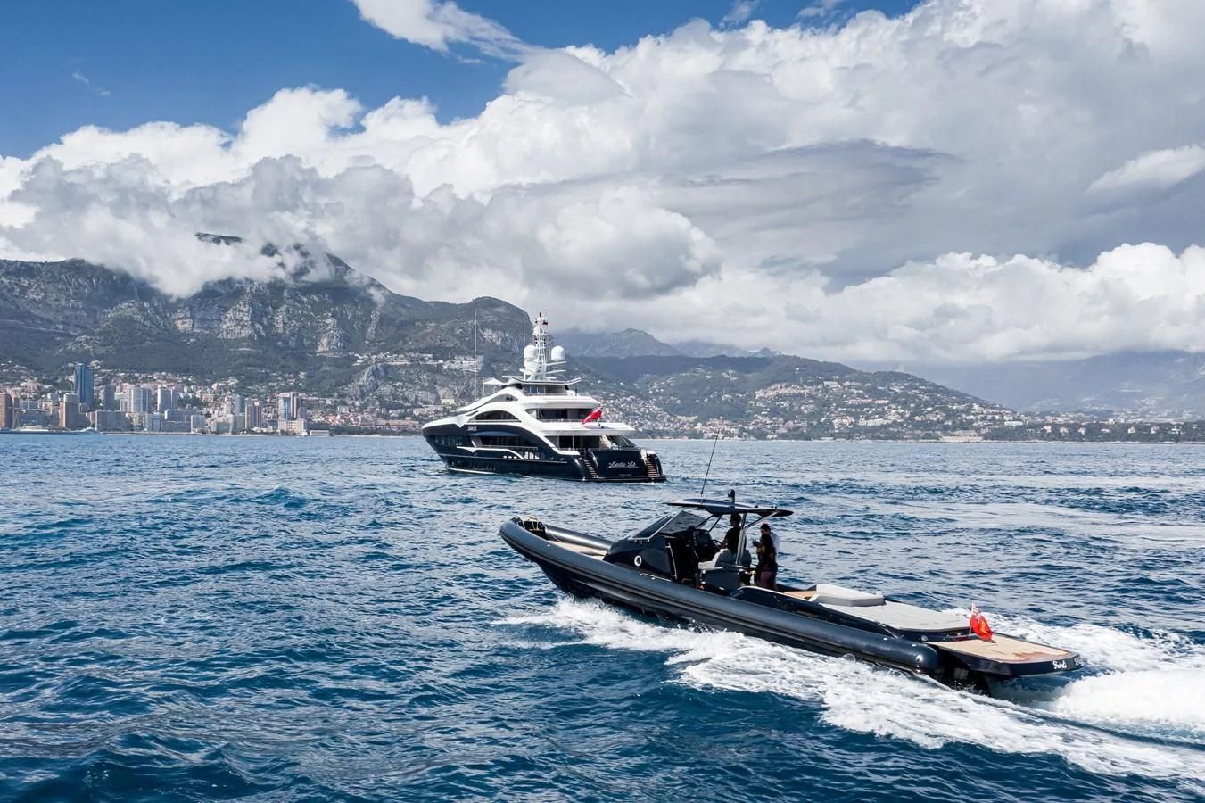 a boat and a boat in the water aboard JULIA Yacht for Sale