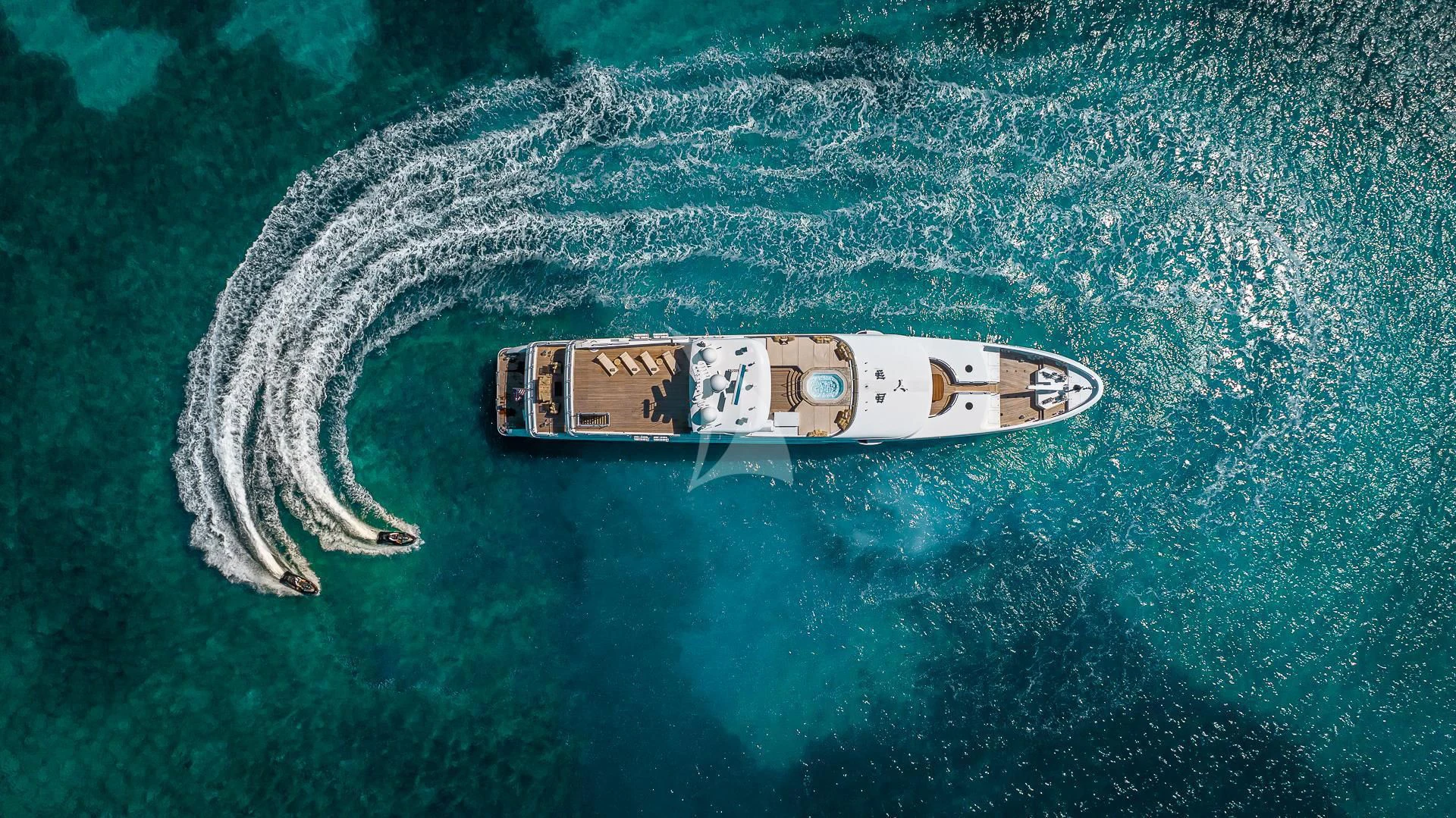 a space ship in the ocean aboard SILVER LINING Yacht for Sale