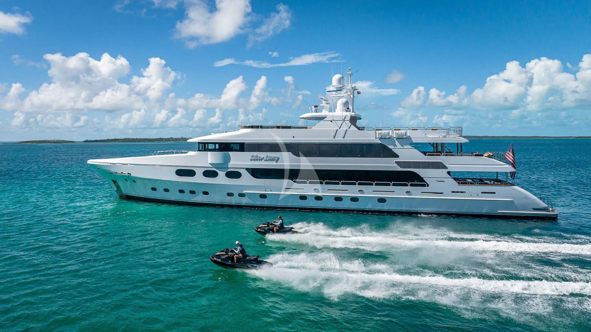 a boat in the water aboard SILVER LINING Yacht for Sale
