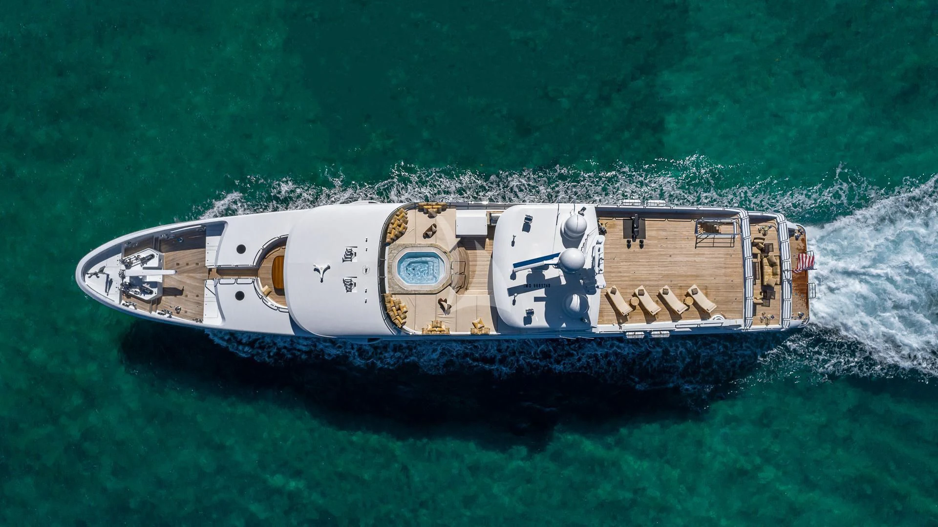 a ship in the water aboard SILVER LINING Yacht for Sale