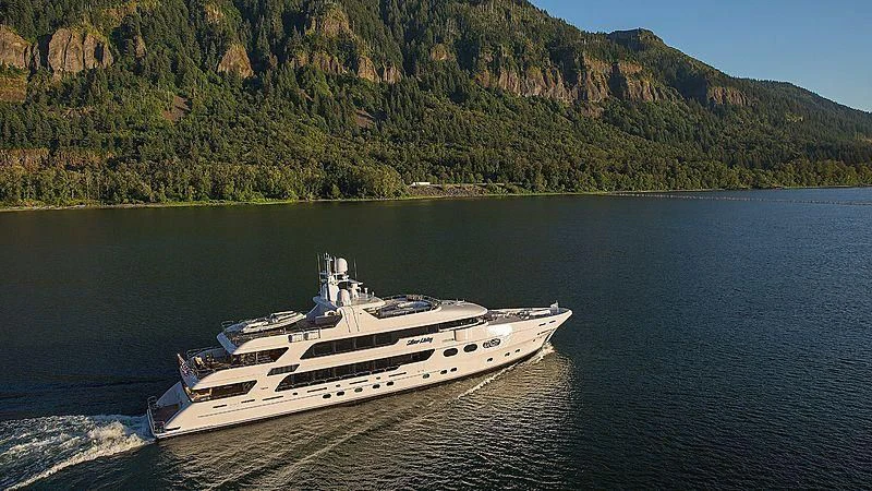 a boat on the water aboard SILVER LINING Yacht for Sale