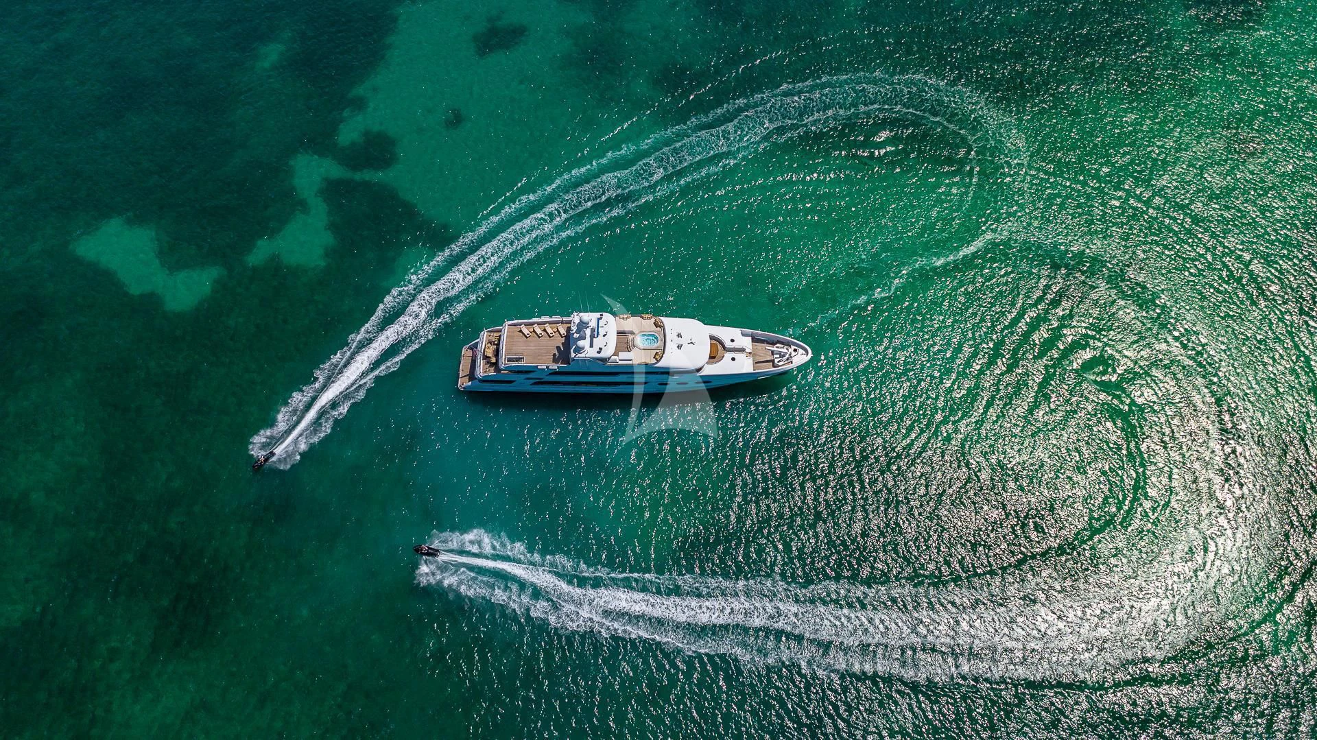 a boat in the water aboard SILVER LINING Yacht for Sale